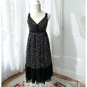 Alfani Black Sheer Overlay 100% Silk Dress  NWT Size 4‎